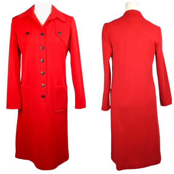 1960's Vintage Mid Century Modern Wool Blend Dress Size 10 - Picture 2 of 9